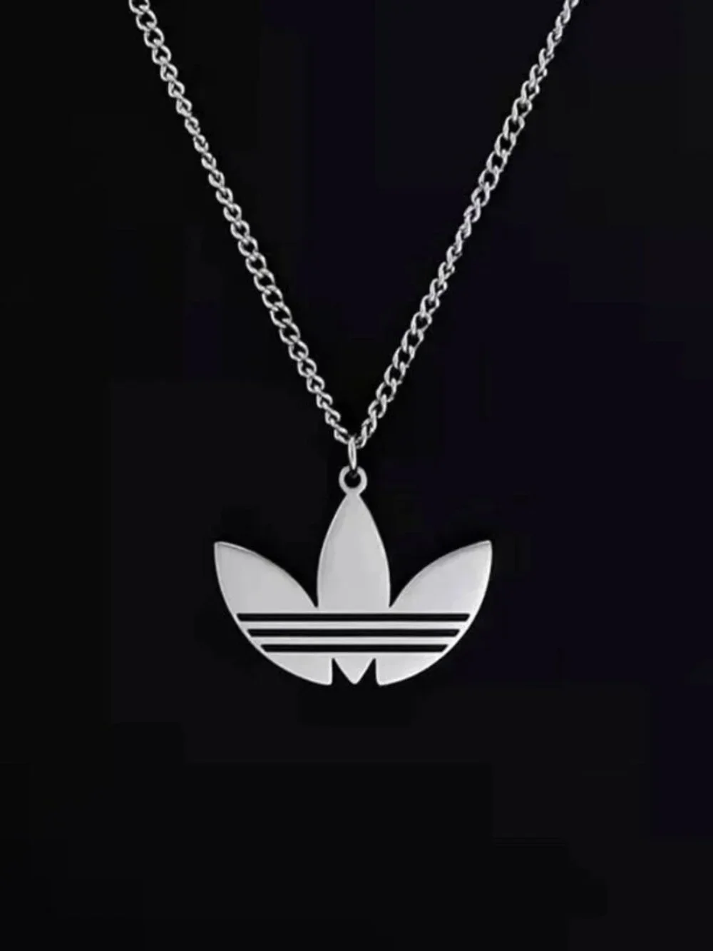 Silver Adidas Necklace - Thin Chain - 24
